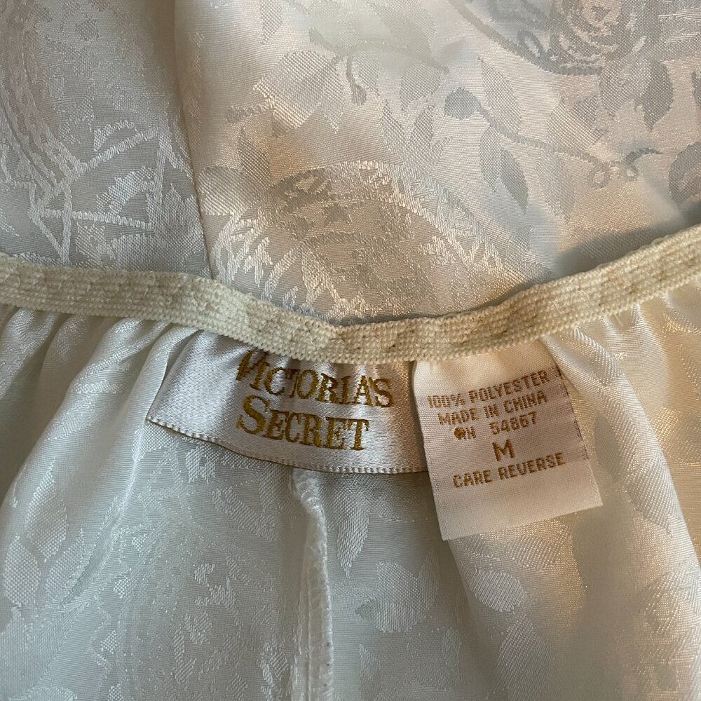 Vintage Victorias Secret Women M White Lingerie Set Gold Label Lace High Leg - Picture 11 of 11